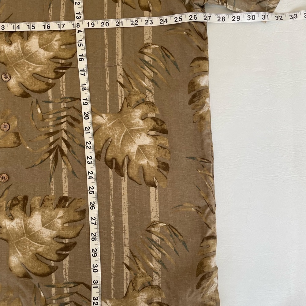 Caribbean Hawaiian Shirt Aloha/Camp Button Up Botanical Print Brown Size XL Mens - Picture 4 of 7